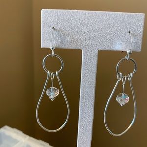 Sterling silver hoop dangles